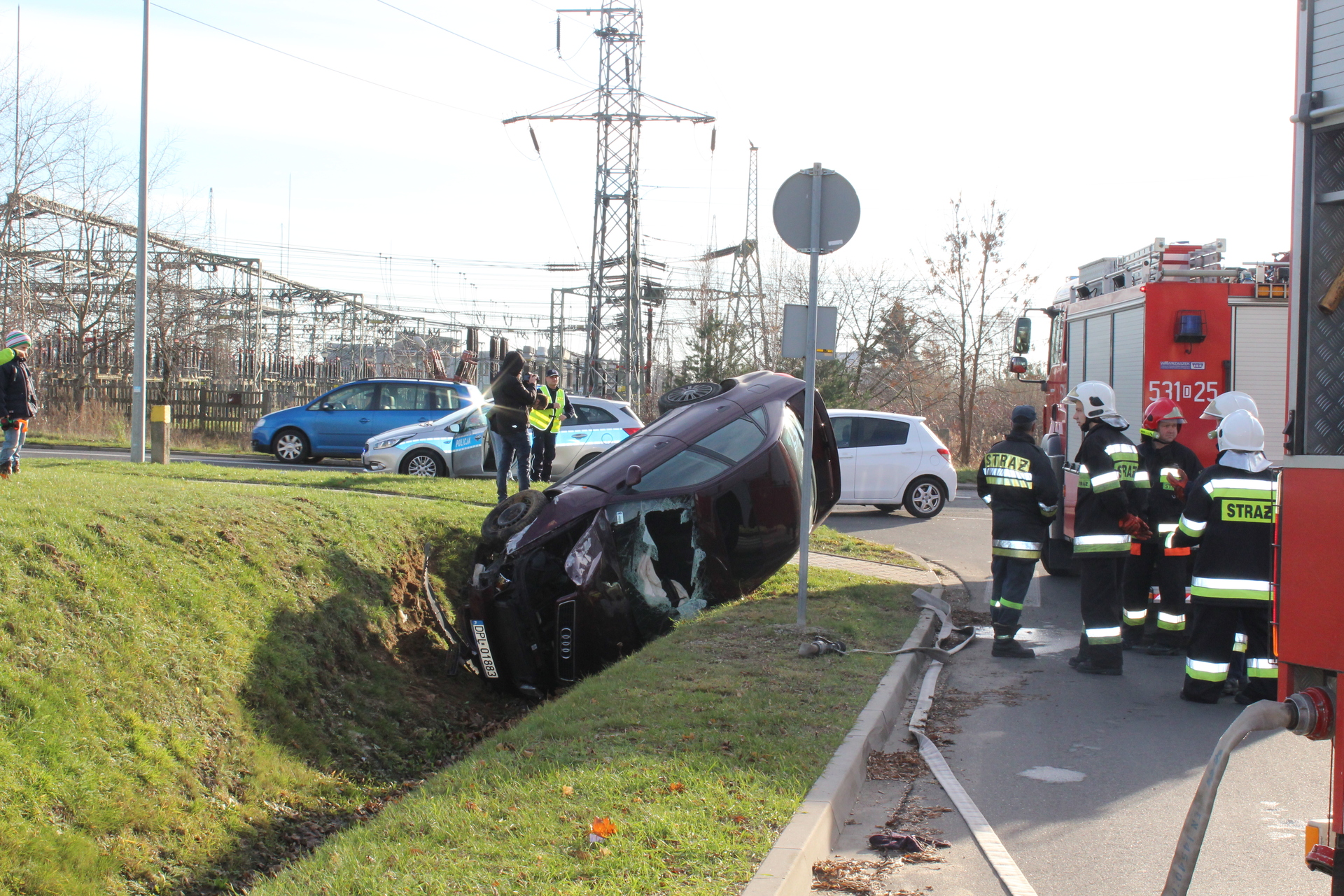 POLKOWICE. Kolizja na skrzyżowaniu DK3 i ul. Kopalnianej