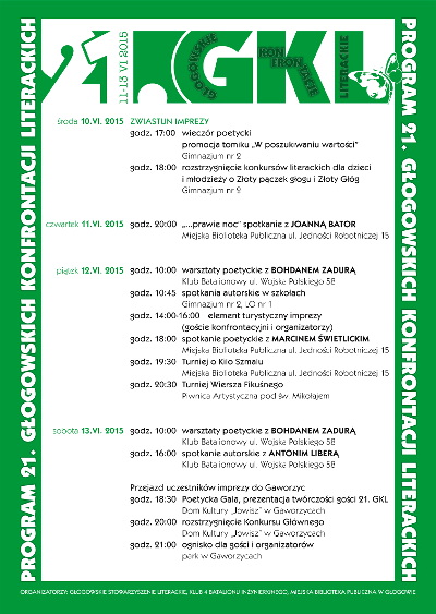 GŁOGÓW. Zbliża się święto literatury. Atrakcji nie zabraknie