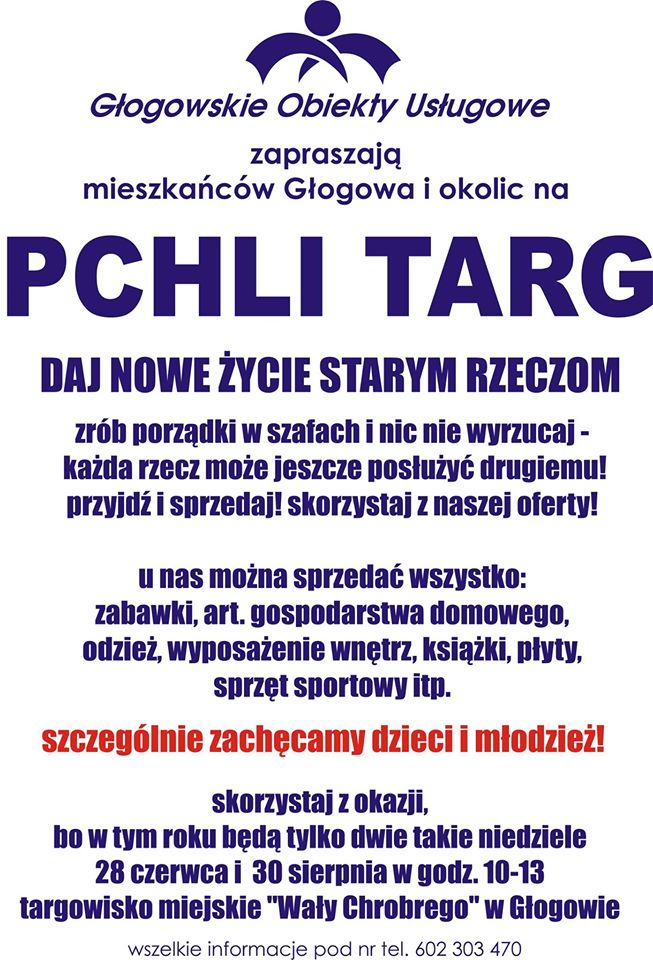 GŁOGÓW. Zapraszają na Pchli Targ