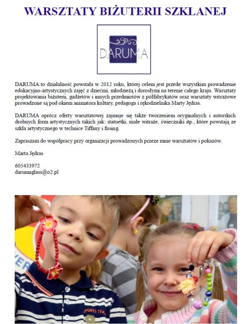 GŁOGÓW. Naucz się robić szklaną biżuterię