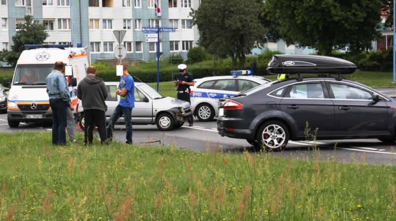 LUBIN. Stłuczka na rondzie