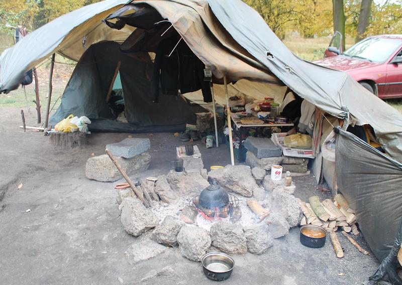 ŚCINAWA. Koczują nad rzeką (FOTO)