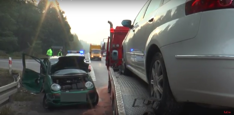 LUBIN. Wypadek na krajowej „trójce” (AKTUALIZACJA, WIDEO)