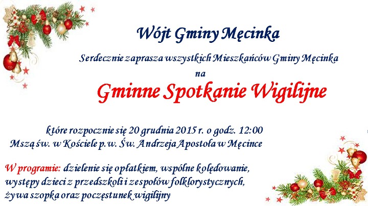 MĘCINKA. Wigilia dla mieszkańców gminy