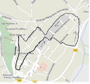 Mapa - trasa biegu