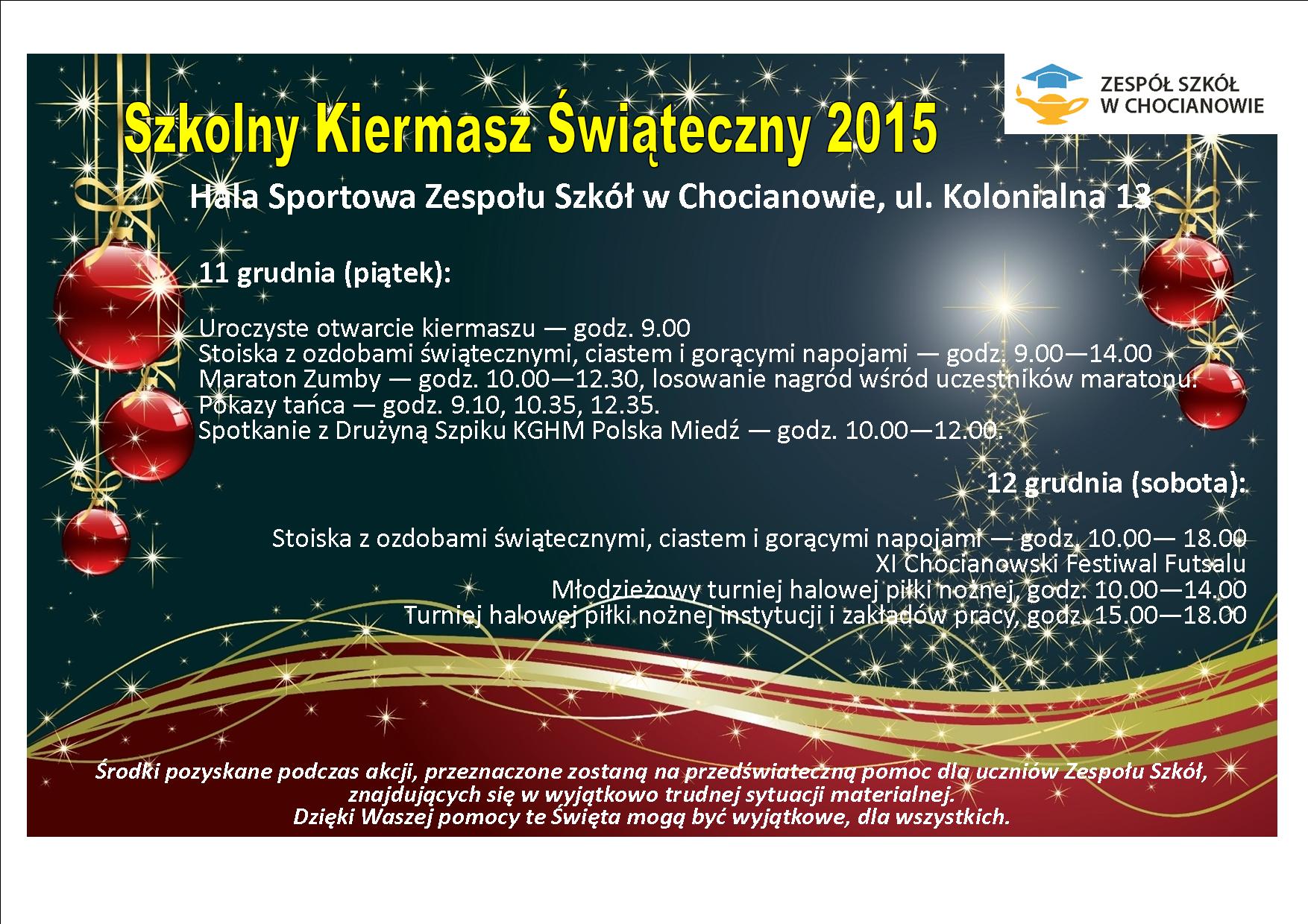 CHOCIANÓW. Szkolny kiermasz w szczytnym celu