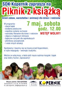 plakat piknik z ksiazka