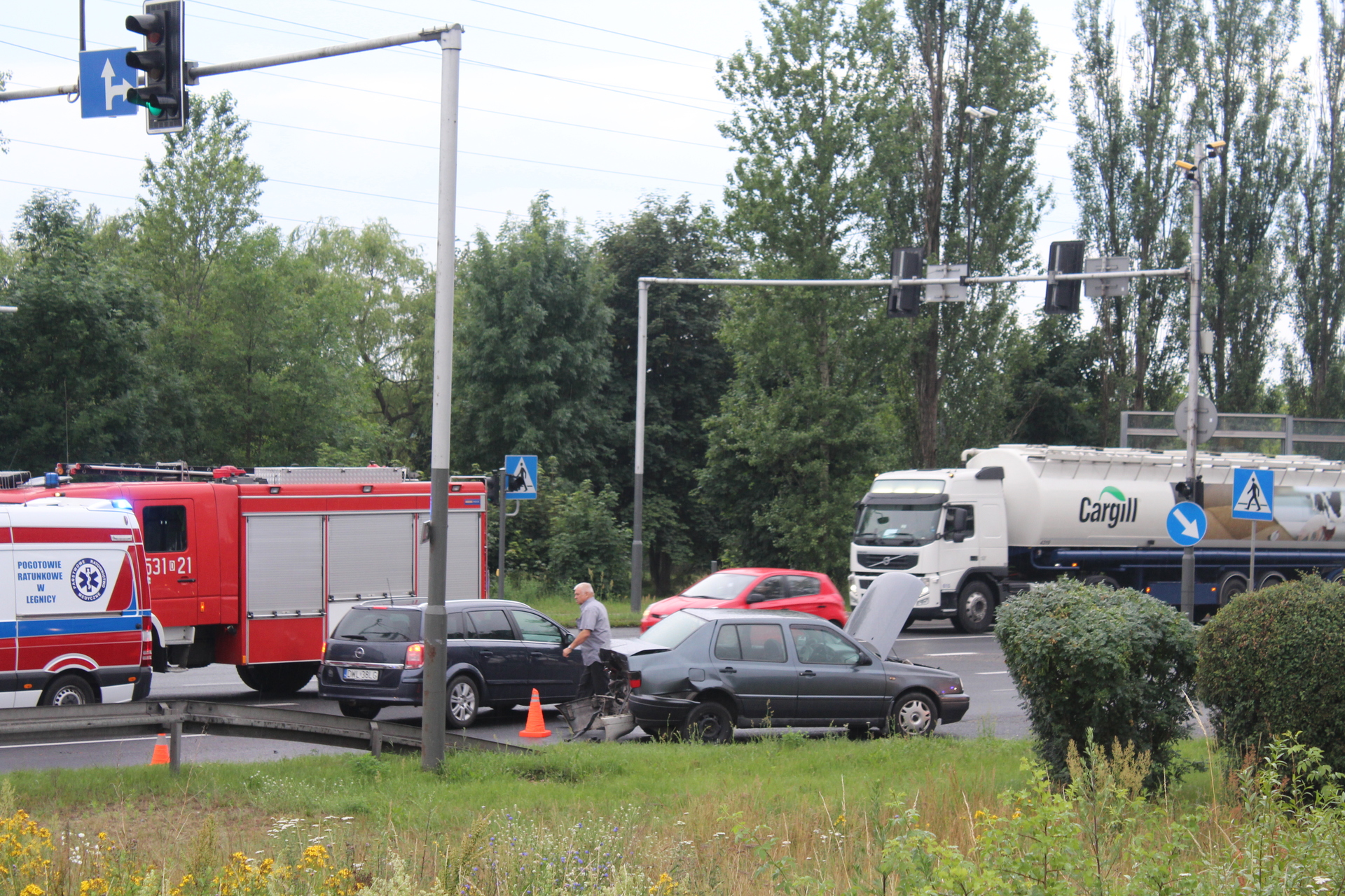 POLKOWICE. Zderzenie na skrzyżowaniu DK 3 (FOTO)