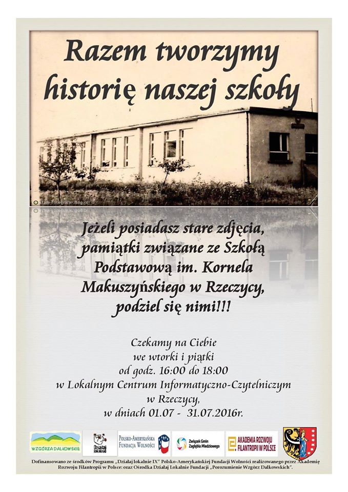 GMINA GRĘBOCICE. Stworzą historię szkoły w Rzeczycy