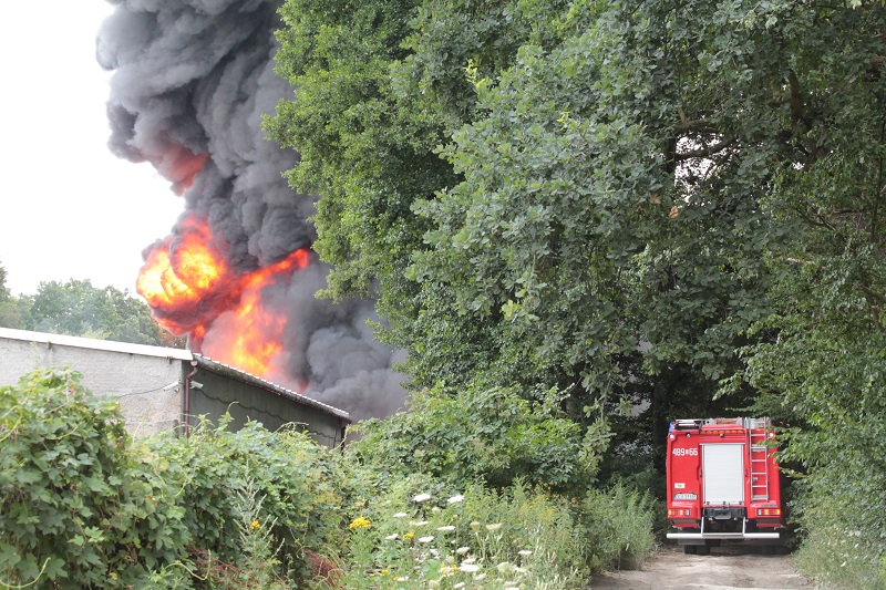 GMINA LUBIN. Pożar na składowisku w Kłopotowie