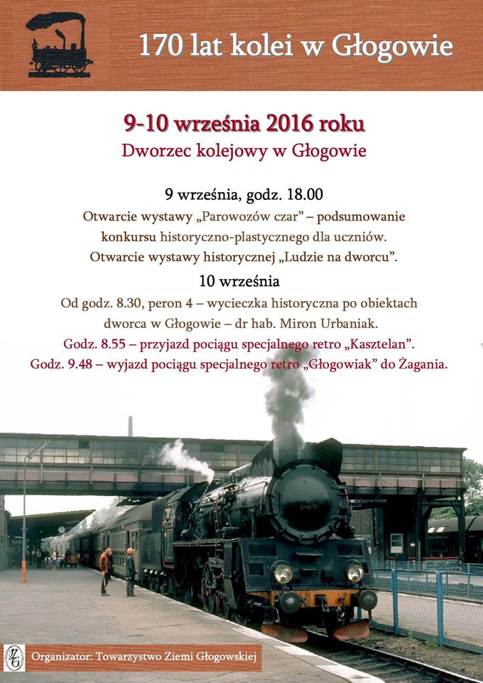 GŁOGÓW. Przyjedzie pociąg retro