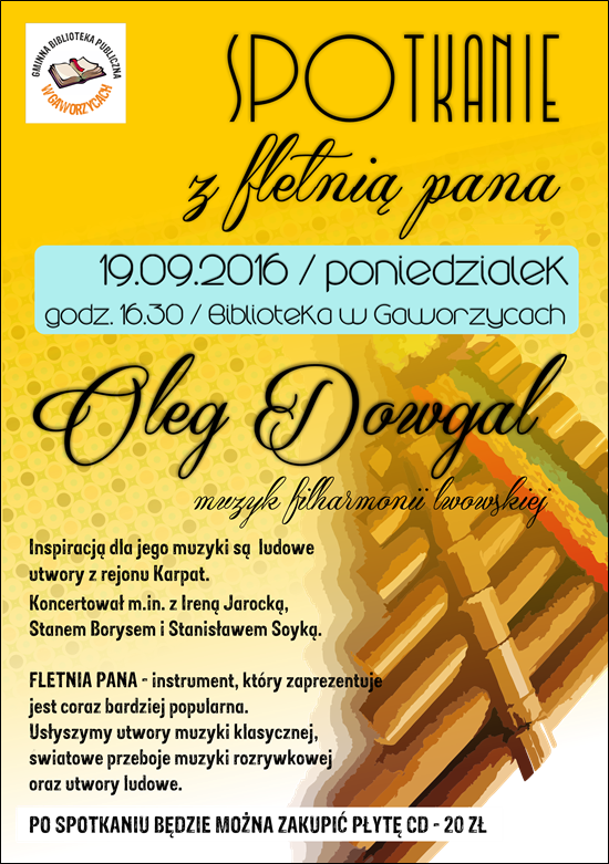 GAWORZYCE. Fletnia Pana w bibliotece