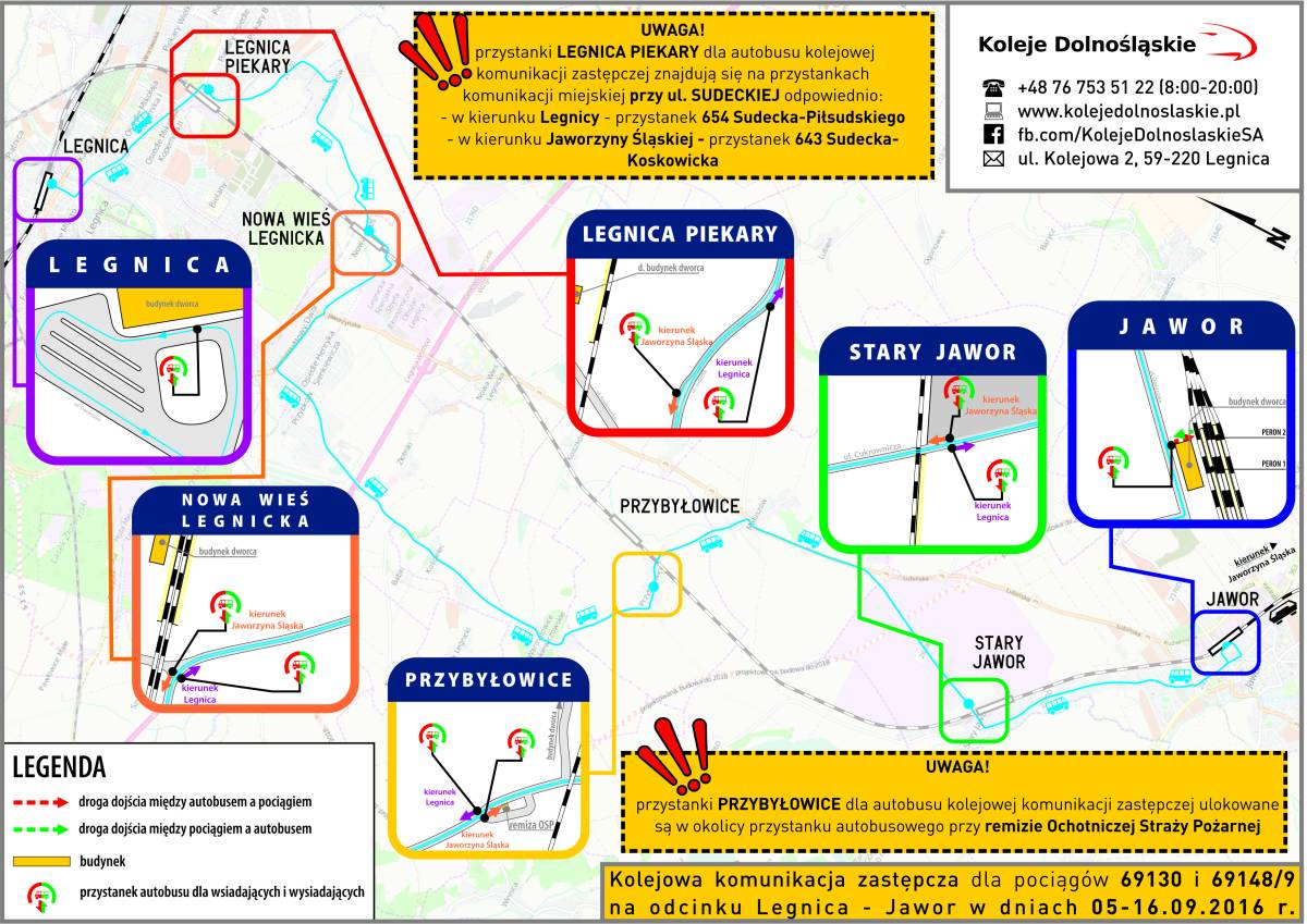 JAWOR. Przesiadka dla podróżujących szynobusem