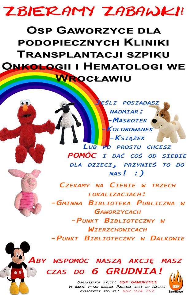 GAWORZYCE. Strażacy zbierają dary dla chorych dzieci