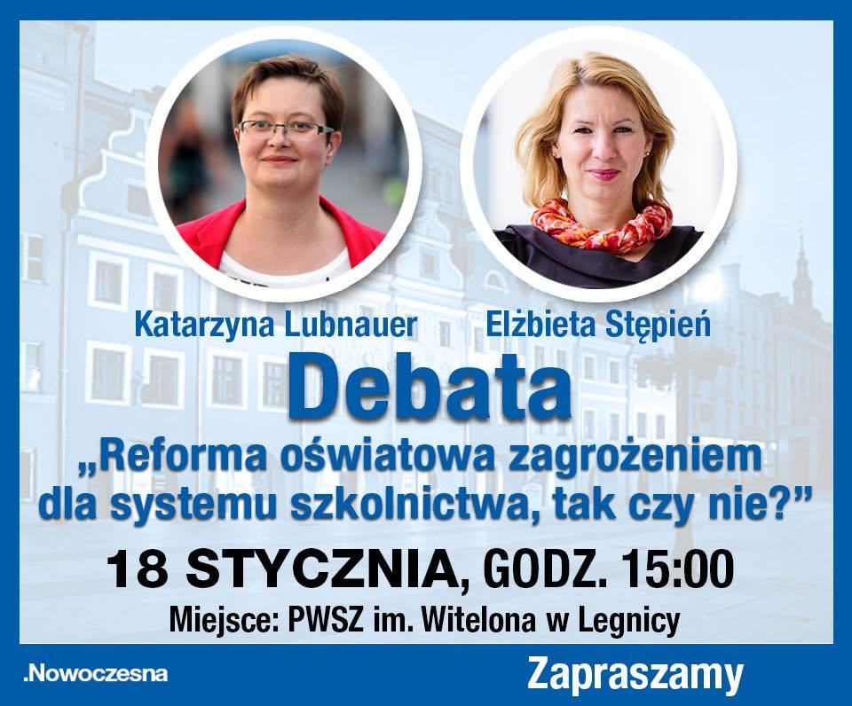 LEGNICA. Otwarte spotkanie z wiceszefową Nowoczesnej