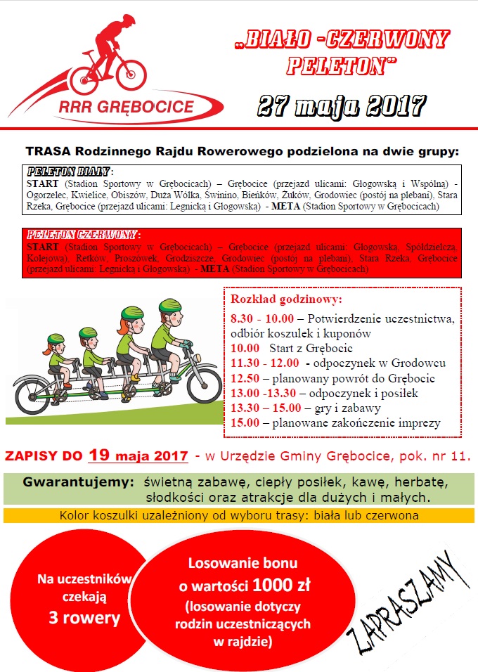 Rodzinny Rajd Rowerowy w Grębocicach. Trwają zapisy