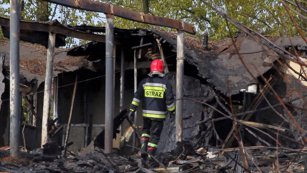 Pożar byłego Centrostalu (WIDEO)
