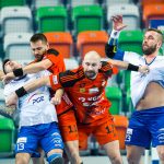 2016.02.20 Lubin Pilka reczna PGNiG Superliga Mezczyzn sezon 2015/2016 MKS Zaglebie Lubin - SPR Stal Mielec N/Z Oleksandr Kyrylenko Mikolaj Szymyslik Miroslaw Gudz Damian Krzysztofik Foto Pawel Andrachiewicz / Foto Andrus