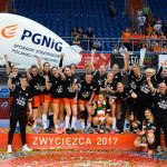 2017.05.20 Lublin Pilka reczna Final Puchar Polski 2016/2017 Metraco Zaglebie Lubin - KRAM Start Elblag N/Z radosc wyrgana puchar dekoracja Foto Pawel Andrachiewicz / PressFocus 2017.05.20 Lublin Handball Final Polish Cup season 2016/2017 Metraco Zaglebie Lubin - KRAM Start Elblag radosc wyrgana puchar dekoracja Photo Pawel Andrachiewicz / PressFocus