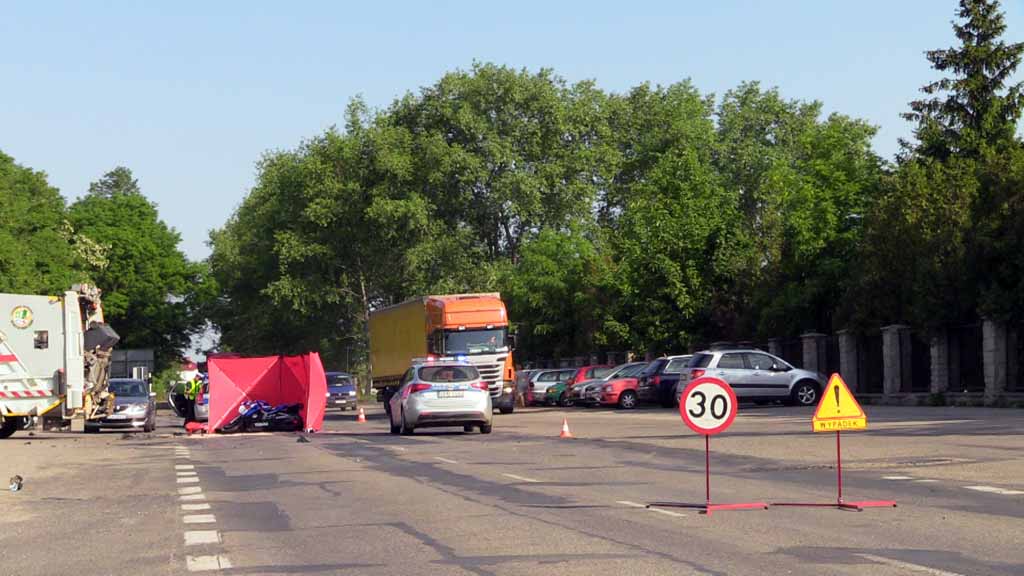 Śmiertelny wypadek motocyklisty (WIDEO)