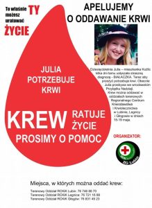 plakat zbiórka krwi