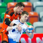 2016.02.20 Lubin Pilka reczna PGNiG Superliga Mezczyzn sezon 2015/2016 MKS Zaglebie Lubin - SPR Stal Mielec N/Z Tomasz Pietruszko Michal Krygowski Foto Pawel Andrachiewicz / Foto Andrus