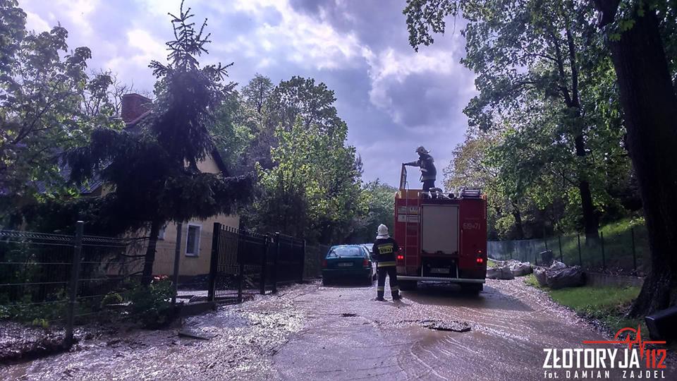 Zagrodno zalane po przejściu nawałnicy