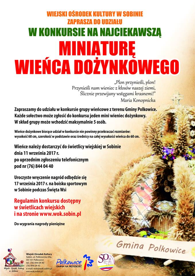 Konkurs na miniaturę wieńca dożynkowego