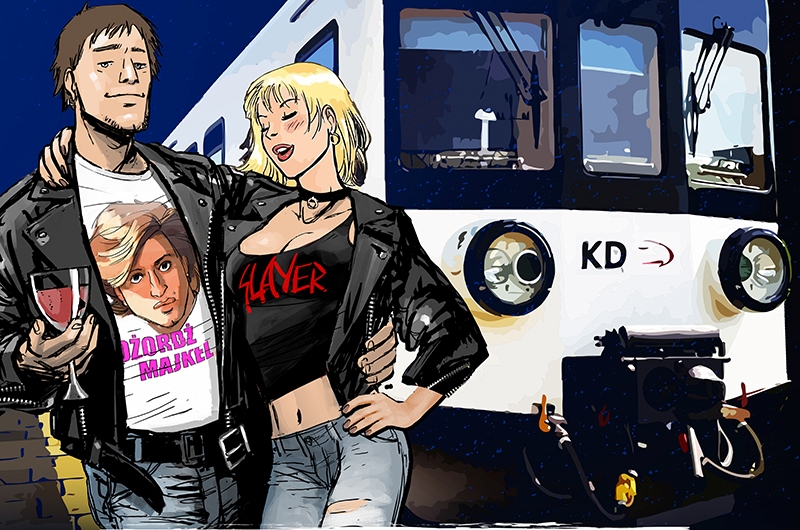 Nocny Kochanek w pociągu