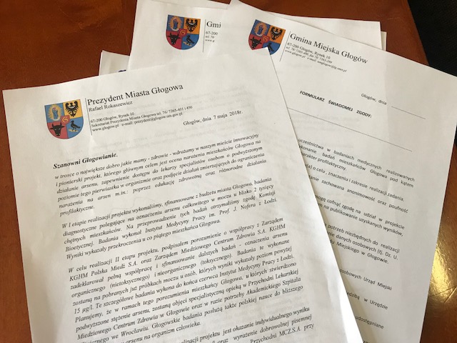 Listy do głogowian z przekroczonym arsenem