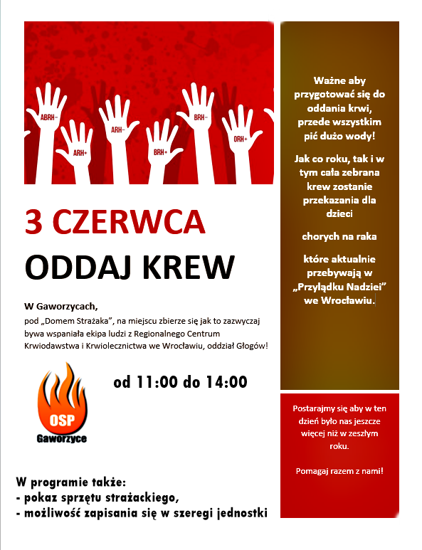 Zbiórka krwi w Gaworzycach