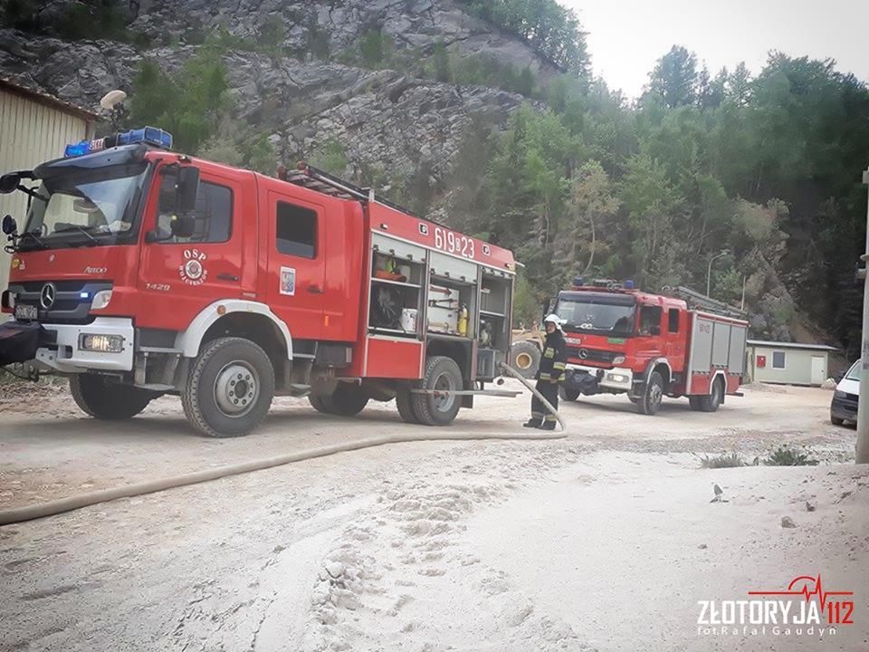 Pożar szafy przy kopalni wapienia (FOTO)
