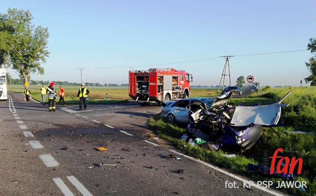 Tragiczny wypadek pod Jaworem. Nie żyje 21-latek (FOTO)