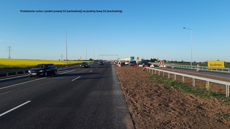 Zmiana w ruchu drogowym za Polkowicami w kierunku Głogowa