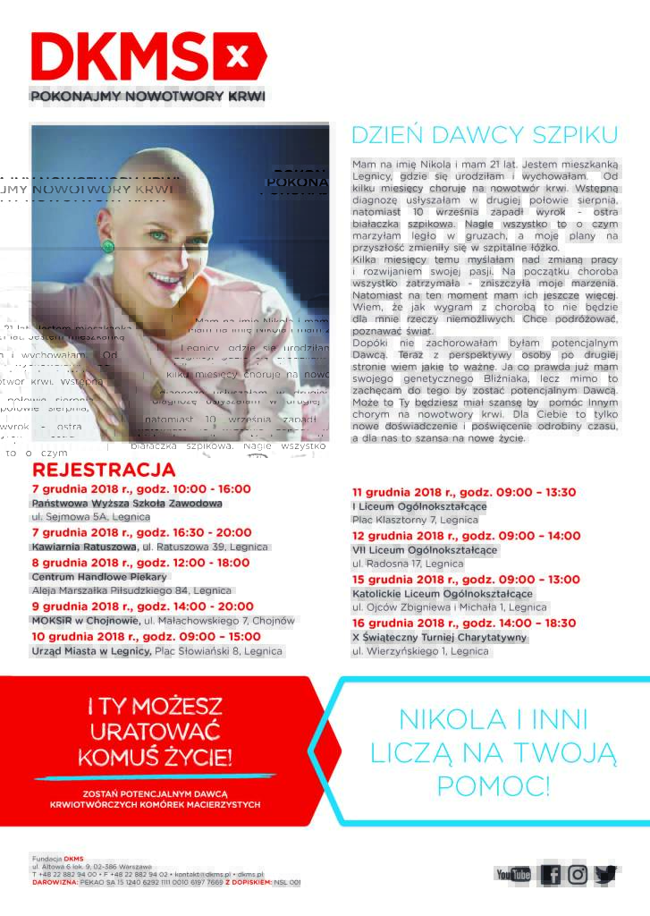 W Legnicy rusza wielka akcja rejestracji dawców szpiku