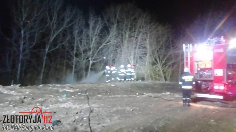 Przy drodze wojewódzkiej zapaliły się śmieci (FOTO)