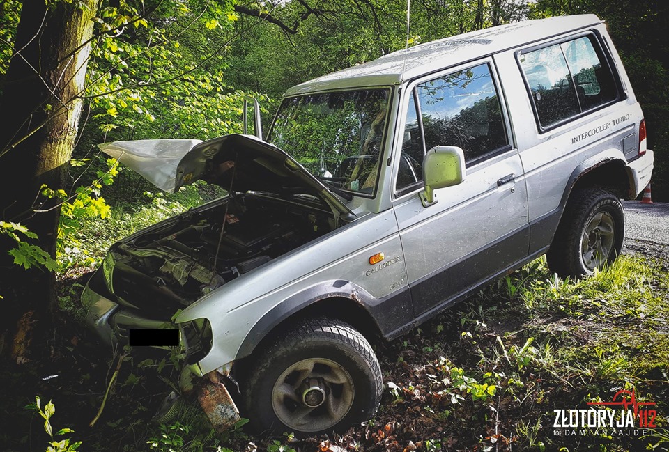 Podróż zakończył na drzewie. Dwie osoby w szpitalu