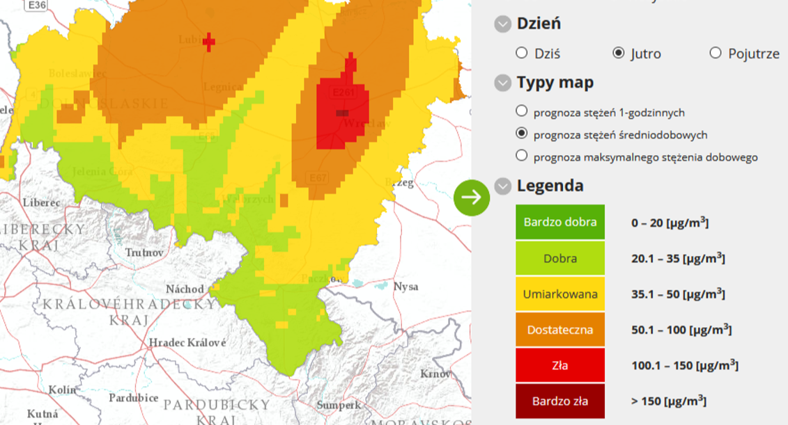Ostrzeżenie o złym stanie powietrza