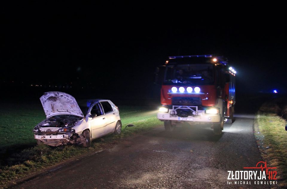 Dachował, bo chciał ominąć sarnę (FOTO)