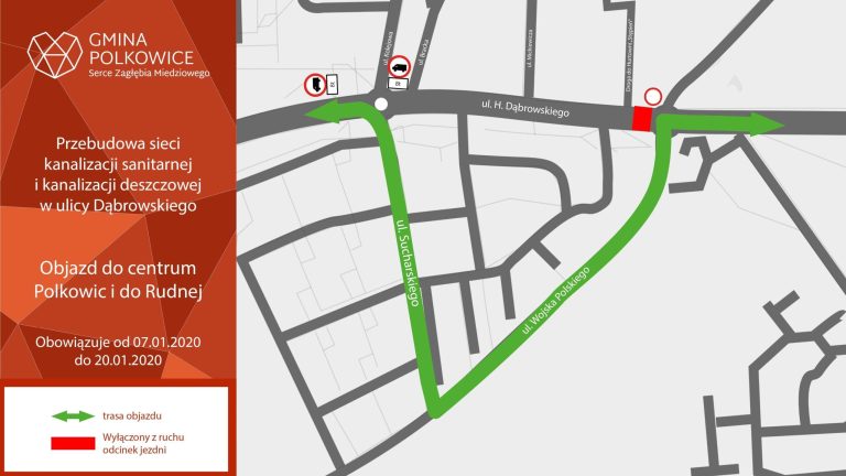 Będzie objazd ul. Dąbrowskiego w Polkowicach