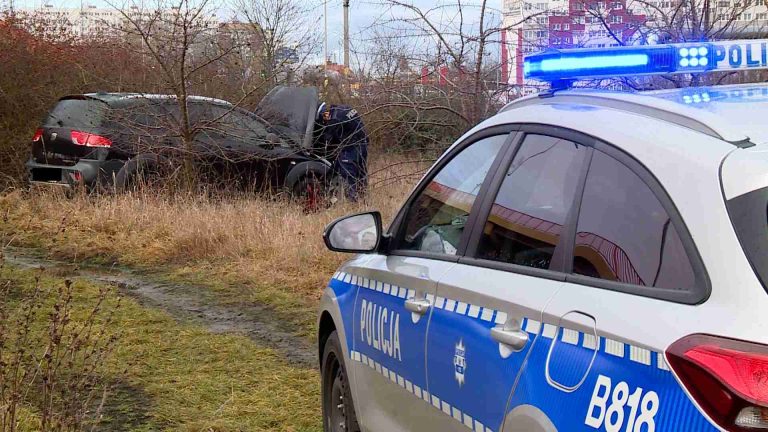 Seat stoczył się z wiaduktu. Kierowca w szpitalu (FOTO)