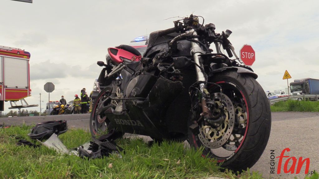 Motocyklista trafił do szpitala (FOTO, WIDEO)