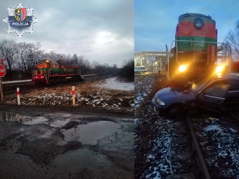 Pociąg uderzył w osobówkę