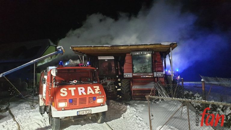 Nocny pożar w Wiadrowie k. Paszowic (WIDEO)