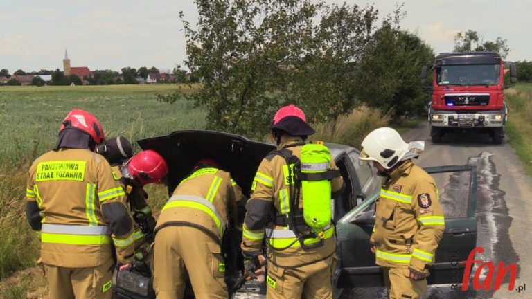Pożar BMW pod Górą Kalwarią (WIDEO)