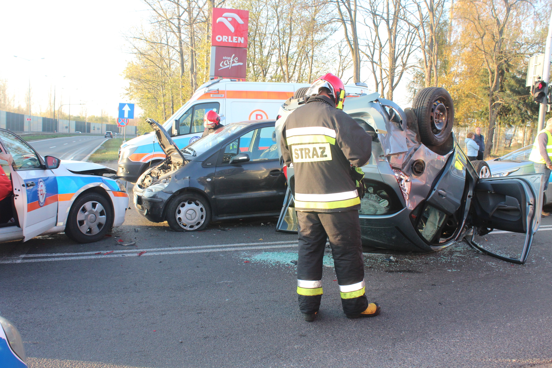 Wypadek na „trójce” w Polkowicach (FOTO)