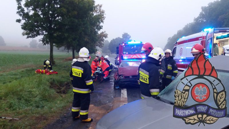 GMINA BOLKÓW. Zderzenie dwóch aut, 3 osoby ranne