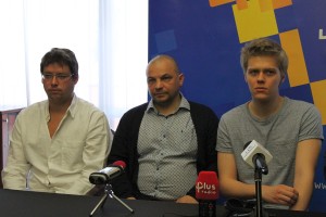 Członkowie ekipy "Double Ironman": operator Piotr Sobociński junior, producent Krzysztof Szetmański, aktor Jakub Gierszał