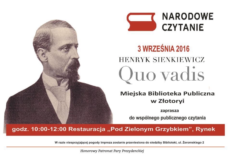 ZŁOTORYJA. Narodowe czytanie w bibliotece